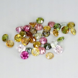 Turmaliny kamienie naturalne IF-VVS 5.2ct 35 sztuk