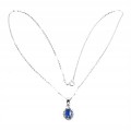 Delikatny naszyjnik białe topazy kianit srebrny naturalny 925