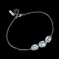 Delikatna srebrna bransoletka 925 naturalne sky blue topazy cyrkonie