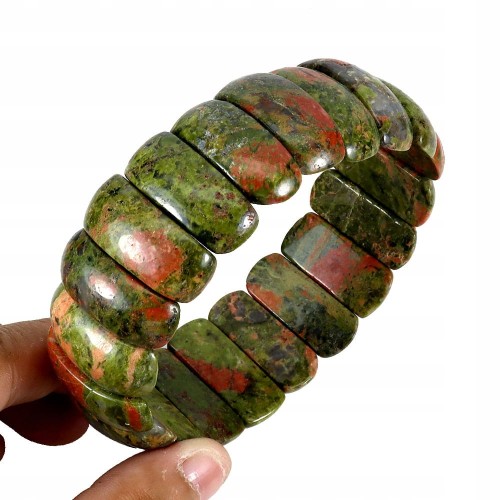 Artystyczna bransoletka naturalny kamień unakit