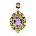 Srebrny zjawiskowy wisiorek naturalny 43ct ametryn granaty oliwiny szafiry