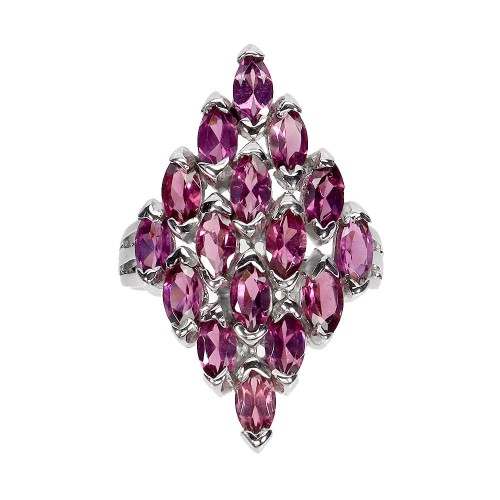 Zjawiskowy srebrny pierścionek r 17 naturalne granaty rodolity 925