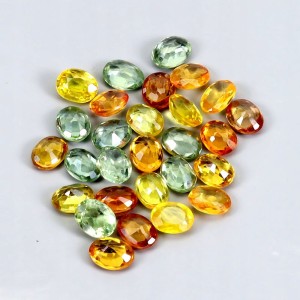 Szafiry Songea kamienie naturalne 4.95ct 28 sztuk IF VVS