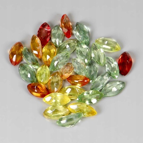 Szafiry Songea kamienie naturalne 4.04ct 31 sztuk IF VVS