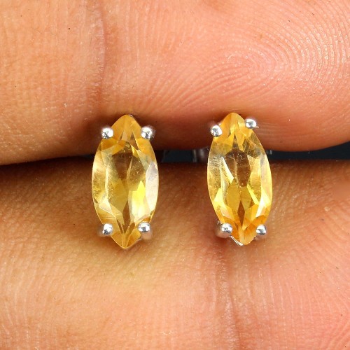 925 Srebro 3 delikatne kolczyki naturalne cytryny