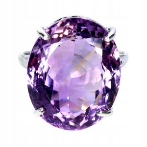 Zjawiskowy pierścionek srebrny naturalny ogromny 34ct ametryn r 19 925