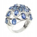 Silver ring, 925 sapphires, size 16.5 cubic zirconia