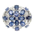 Silver ring, 925 sapphires, size 16.5 cubic zirconia