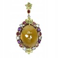 Srebrny zjawiskowy wisiorek 80ct cytryn oliwiny granaty ametysty naturalne