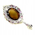 Srebrny zjawiskowy wisiorek 80ct cytryn oliwiny granaty ametysty naturalne