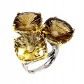 925 Pierścionek srebrny zjawiskowy naturalne 26ct cytryny r 17