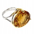 Zjawiskowy pierścionek srebrny naturalny ogromny 34.2ct cytryn r 17.5 925