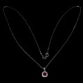 Elegancki delikatny 925 srebrny naszyjnik naturalny rubin cyrkonie