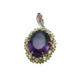 Wisiorek srebrny naturalny 47ct ametyst oliwiny granaty szafiry