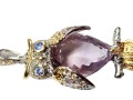 Srebrny wisiorek naturalny 22.82ct ametyst sowa