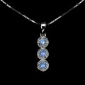 Naszyjnik delikatny naturalne Myanmar szafiry niebieskie i białe topazy 925