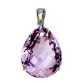 Srebrny zjawiskowy elegancki wisiorek naturalny 66ct ametryn