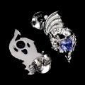 Delikatne srebrne 925 kolczyki naturalne tanzanity smok 3