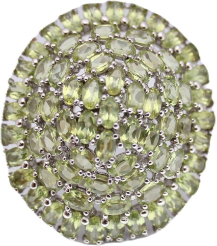 Pierścionek srebrny 925 naturalne oliwiny okazały r 20.5