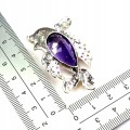 Wisiorek srebrny 925 naturalny 26ct ametyst granaty szmaragd ryba