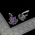 925 Srebrne zjawiskowe eleganckie kolczyki naturalne ametysty cyrkonie 2