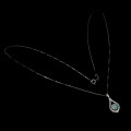 Srebrny 925 elegancki naszyjnik delikatny naturalny ognisty opal cyrkonie