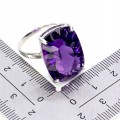 Zjawiskowy pierścionek srebrny naturalny ogromny 21.8ct ametyst r 16 925