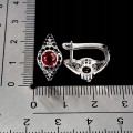 925 Kolczyki srebrne eleganckie naturalne czarne spinele rubiny 2