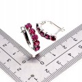 Srebrne eleganckie delikatne kolczyki naturalne granaty rodolity 2