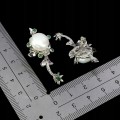 925 Kolczyki srebrne eleganckie naturalne perły szmaragdy ametysty 2
