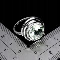925 Pierścionek srebrny elegancki naturalny zielony ametyst r 17
