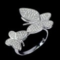 Srebrny piękny pierścionek elegancki cyrkonie AAA motyl r 14