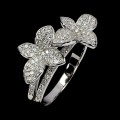 Srebrny piękny pierścionek elegancki cyrkonie AAA kwiat r 16.5