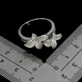 Srebrny piękny pierścionek elegancki cyrkonie AAA kwiat r 16.5
