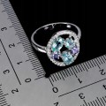 Srebrny elegancki pierścionek r 16 apatyty neon tanzanity naturalne