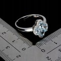 925 Pierścionek elegancki delikatny sky blue topazy naturalne r 15