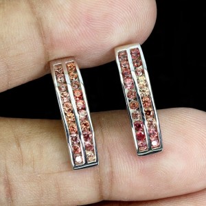 Srebrne 925 eleganckie zjawiskowe kolczyki naturalne szafiry Songea 2