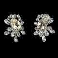 2 Srebrne delikatne eleganckie kolczyki naturalne morganity cyrkonie
