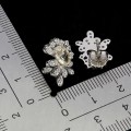 2 Srebrne delikatne eleganckie kolczyki naturalne morganity cyrkonie