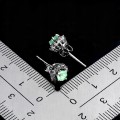Delikatne kolczyki naturalne diamenty srebro szmaragdy 925 2