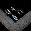 Piękne srebrne delikatne eleganckie kolczyki naturalne topazy sky blue 2