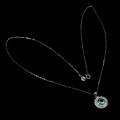 Srebrny elegancki delikatny naszyjnik cyrkonie topaz zielony naturalny 925