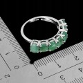 Srebrny 925 elegancki pierścionek naturalne szmaragdy r 16