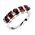 925 Elegancki pierścionek r 19.5 srebrny naturalne granaty