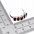 925 Elegancki pierścionek r 19.5 srebrny naturalne granaty