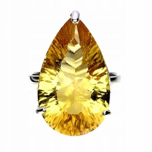 Zjawiskowy elegancki pierścionek srebrny 19.7ct cytryn syntetyczny r 19 925