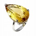 Zjawiskowy elegancki pierścionek srebrny 19.7ct cytryn syntetyczny r 19 925