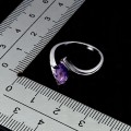 925 Pierścionek elegancki delikatny ametyst naturalny zjawiskowy r 14.5
