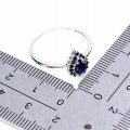 925 Delikatny pierścionek elegancki naturalne niebieskie szafiry r 14.5
