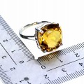 Zjawiskowy elegancki pierścionek srebrny naturalny 15ct cytryn r 16.5 925